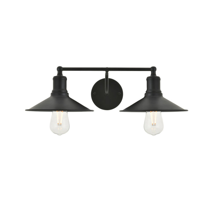 2 Light Black Wall Sconce - View 4 - Joshua Marshal