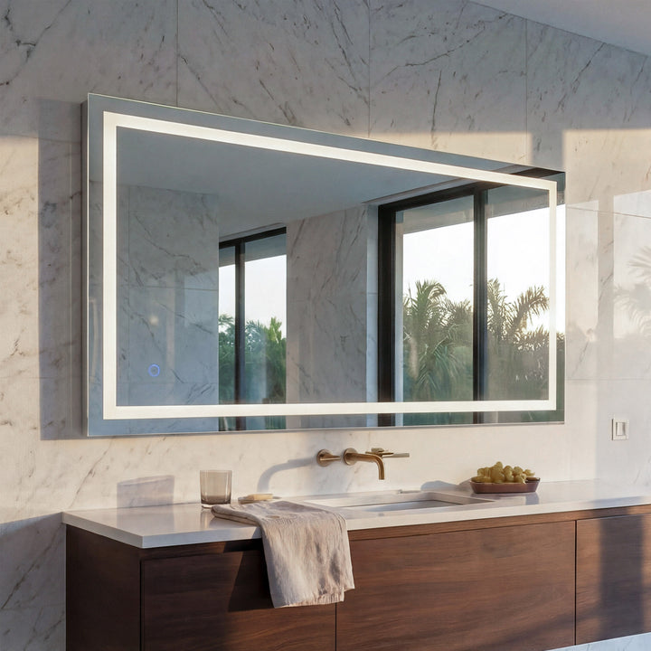 36In X 72In Hardwired Led Mirror With Touch Sensor And Color Changing Silver Finish - DECOR by Joshua Marshal