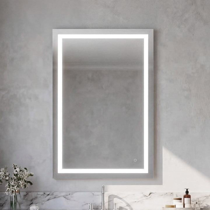 36In X 48In Hardwired Led Mirror With Touch Sensor And Color Changing Silver Finish - DECOR by Joshua Marshal