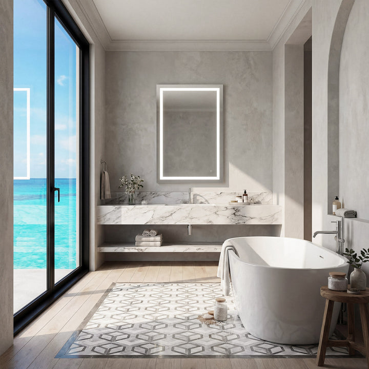 36In X 48In Hardwired Led Mirror With Touch Sensor And Color Changing - View 2 - Joshua Marshal