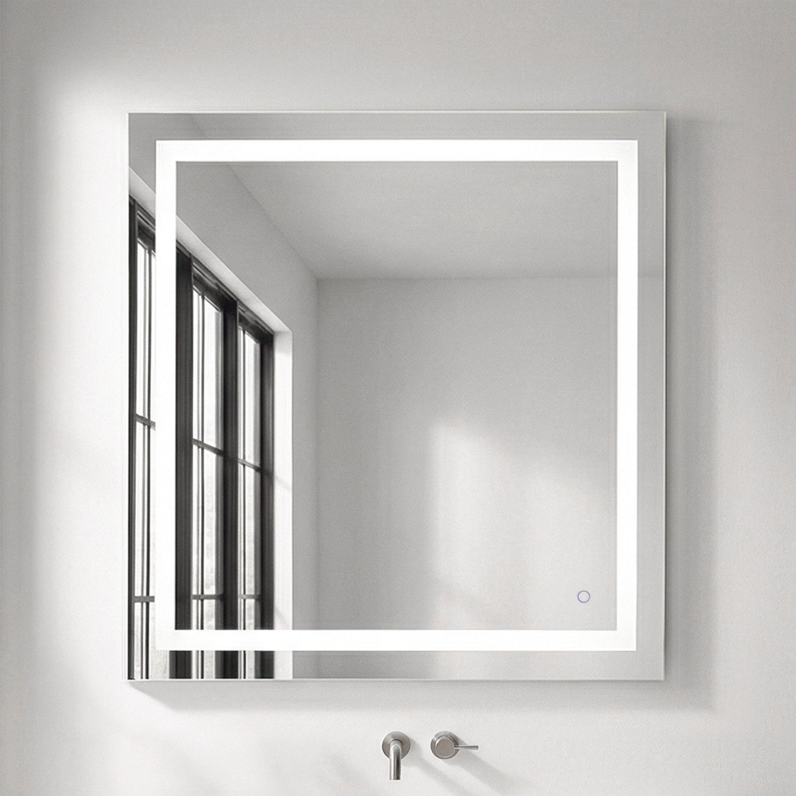 36In X 40In Hardwired Led Mirror With Touch Sensor And Color Changing Silver Finish - DECOR by Joshua Marshal