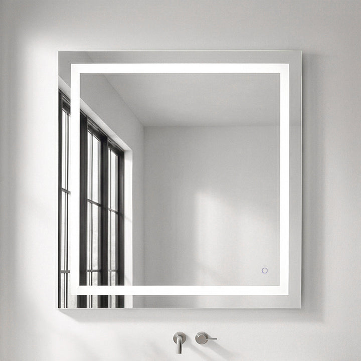 36In X 40In Hardwired Led Mirror With Touch Sensor And Color Changing Silver Finish - DECOR by Joshua Marshal