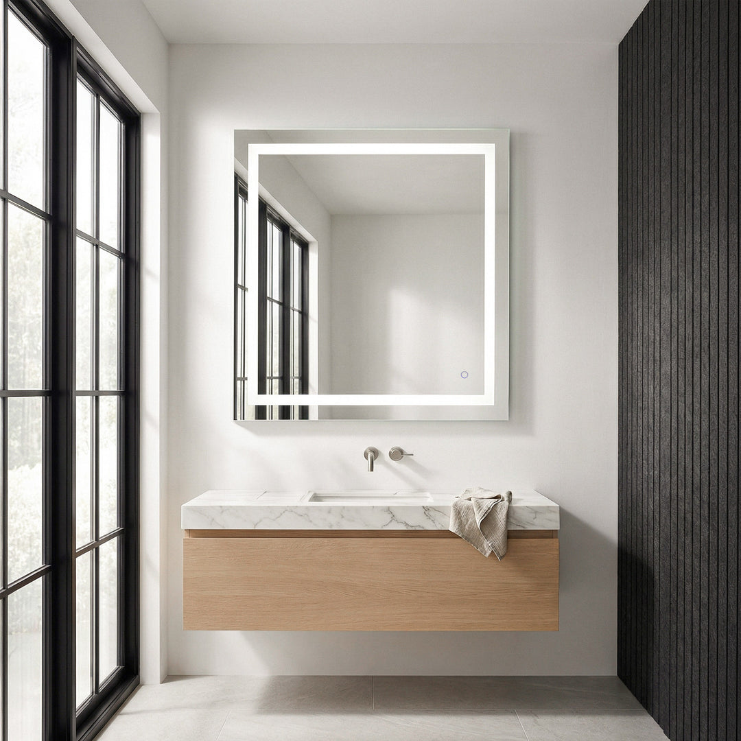 36In X 40In Hardwired Led Mirror With Touch Sensor And Color Changing - View 2 - Joshua Marshal
