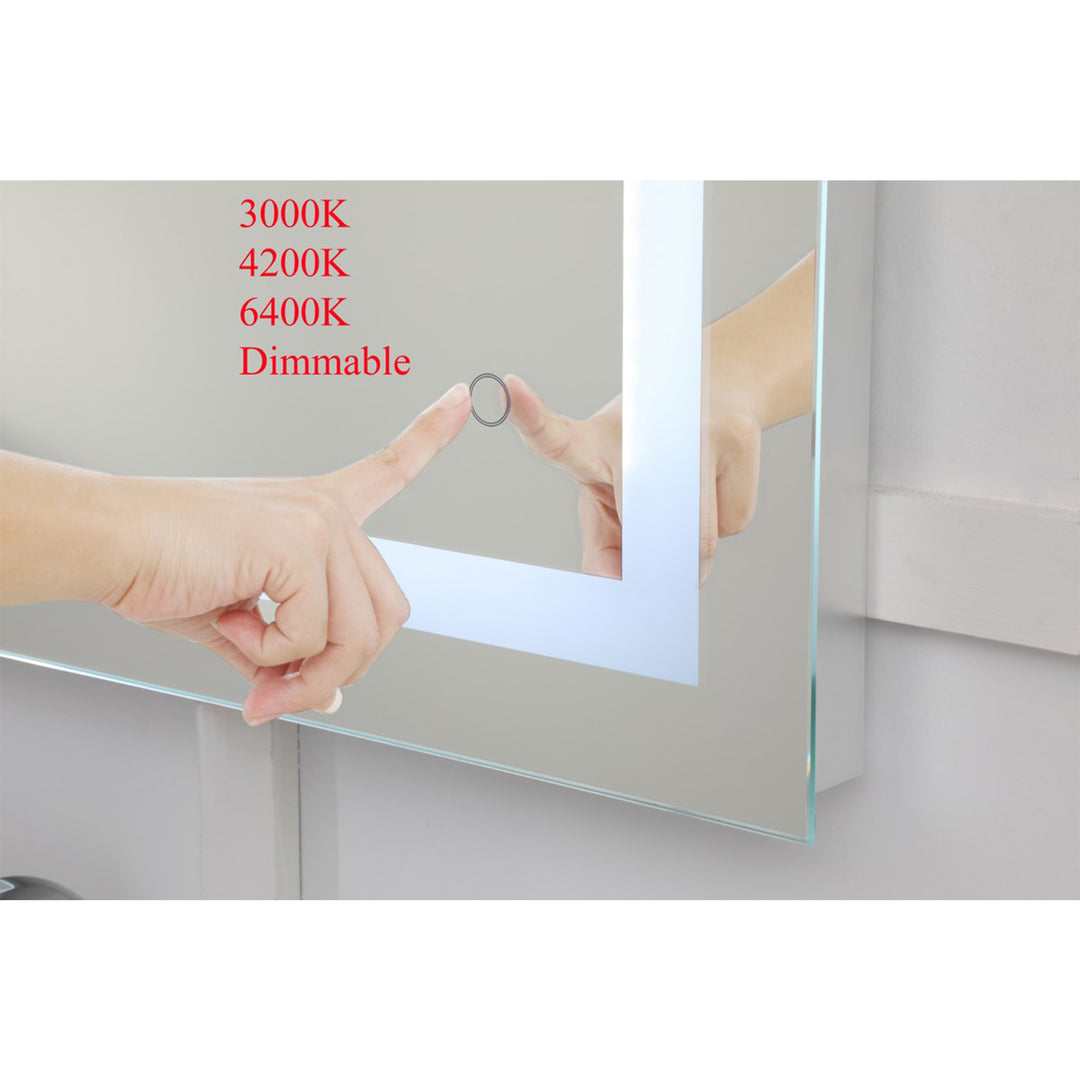 30In X 72In Hardwired Led Mirror With Touch Sensor And Color Changing - View 5 - Joshua Marshal