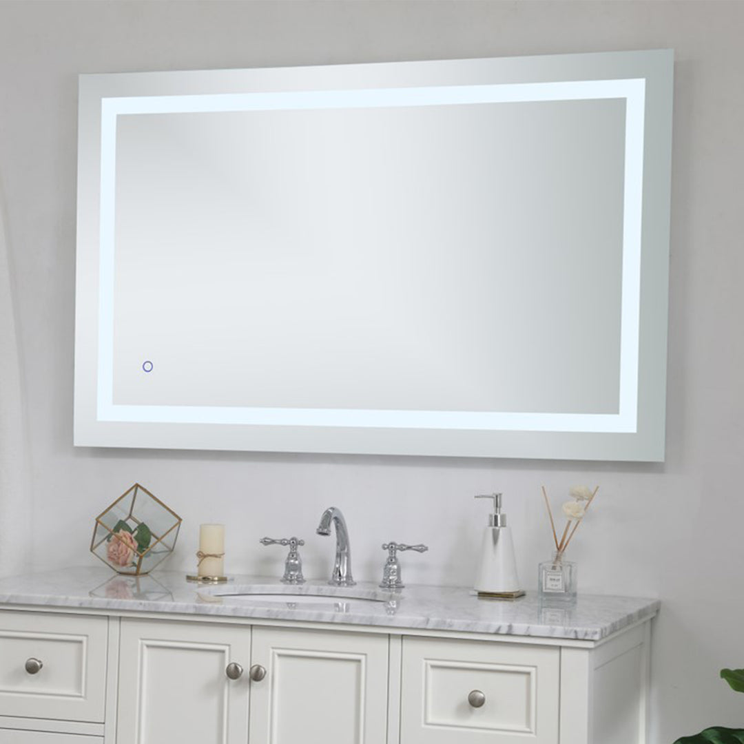30In X 48In Hardwired Led Mirror With Touch Sensor And Color Changing Silver Finish - DECOR by Joshua Marshal
