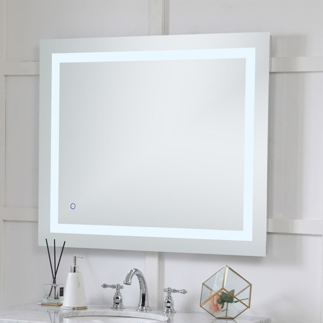 30In X 36In Hardwired Led Mirror With Touch Sensor And Color Changing Silver Finish - DECOR by Joshua Marshal