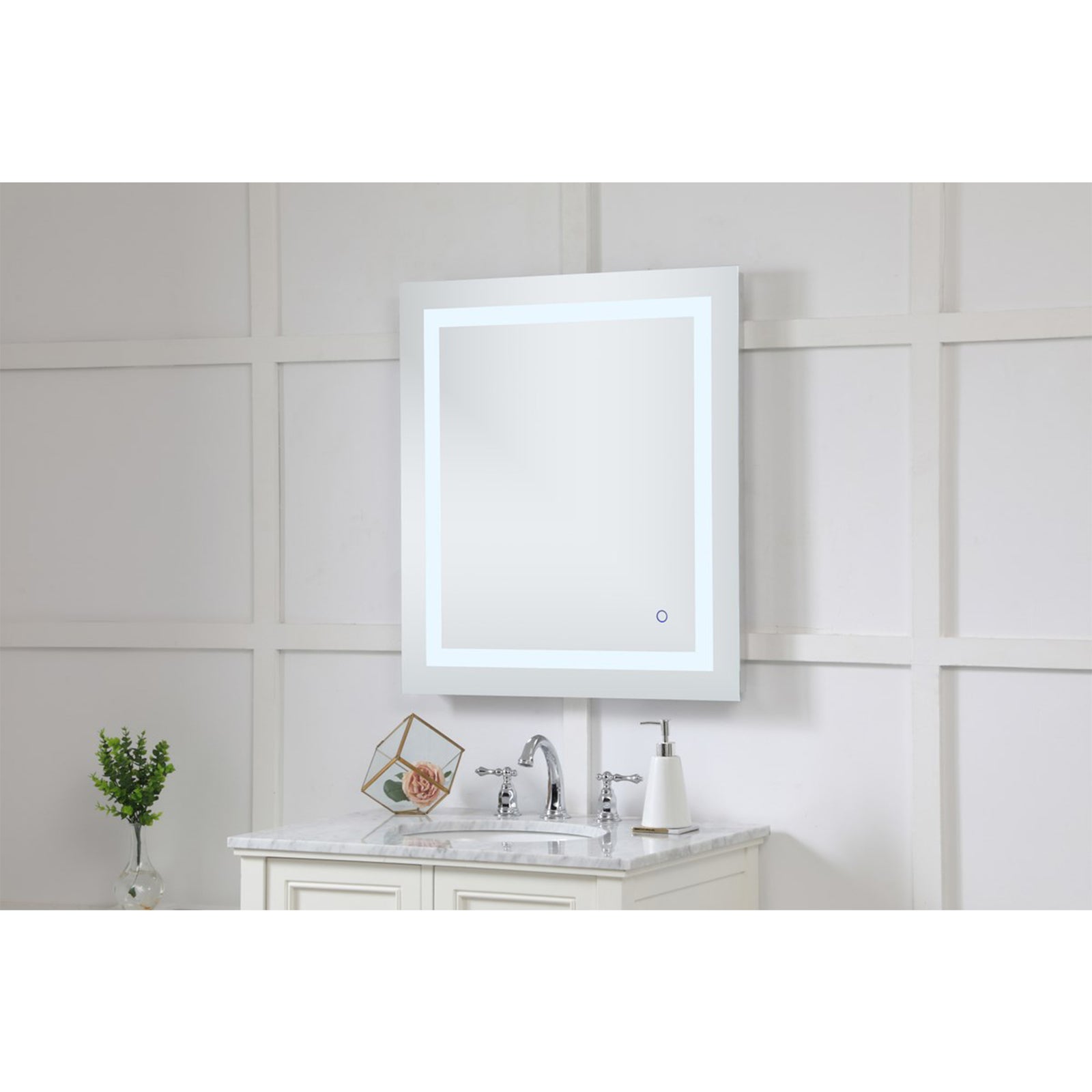 27In X 30In Hardwired Led Mirror With Touch Sensor And Color Changing - View 2 - Joshua Marshal