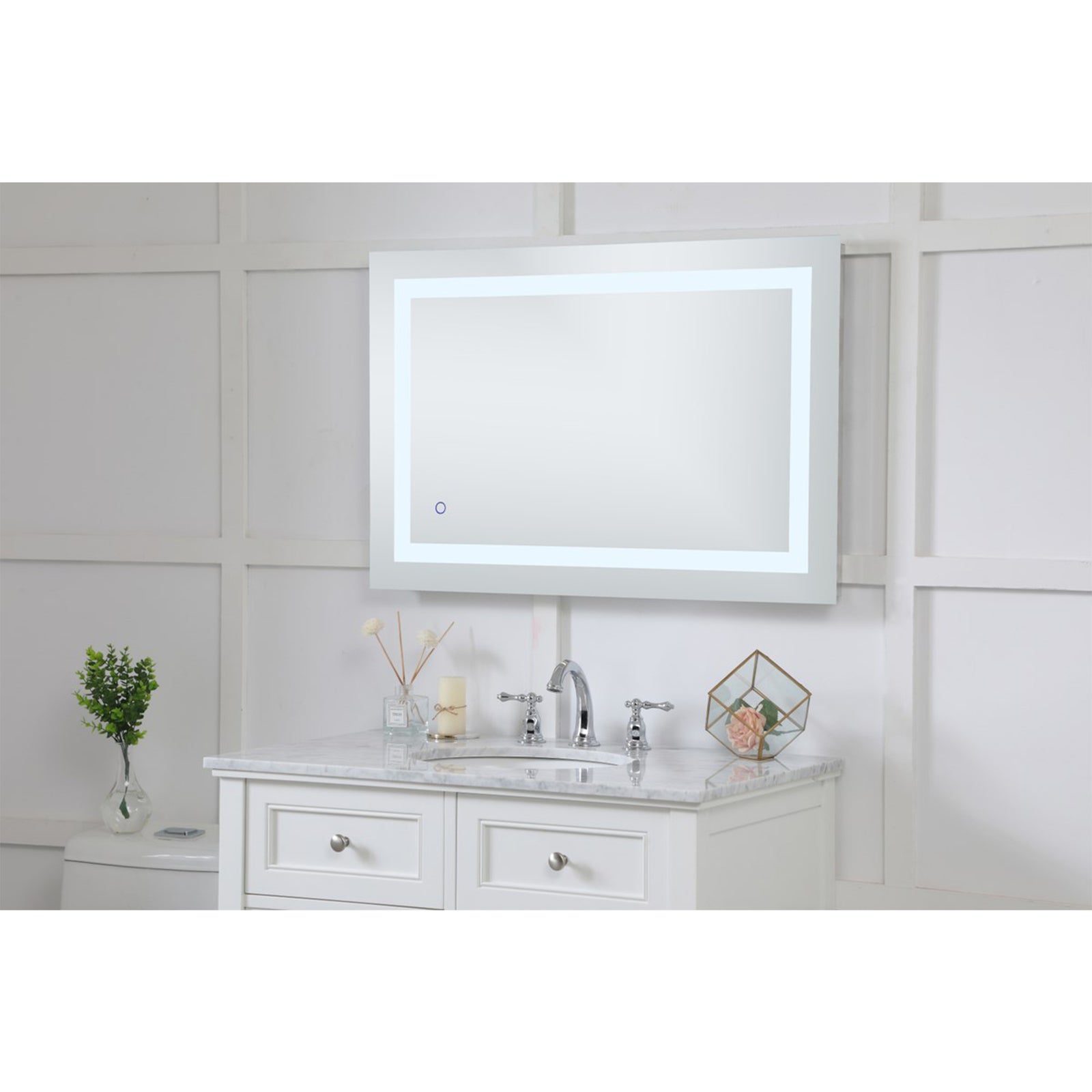24In X 36In Hardwired Led Mirror With Touch Sensor And Color Changing - View 2 - Joshua Marshal