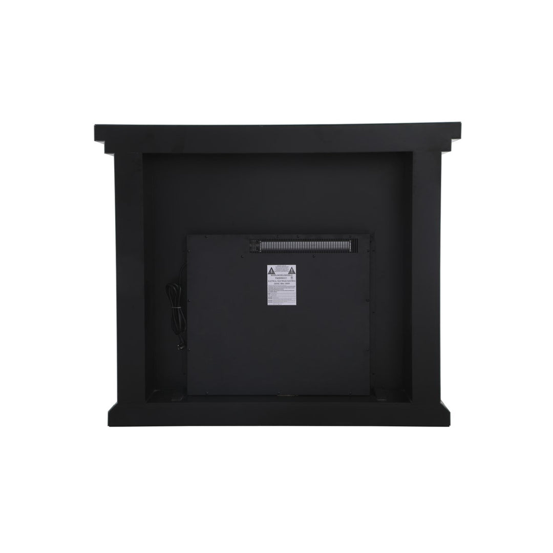 47.5 In. Crystal Mirrored Mantle With Wood Log Insert Fireplace - View 6 - Joshua Marshal