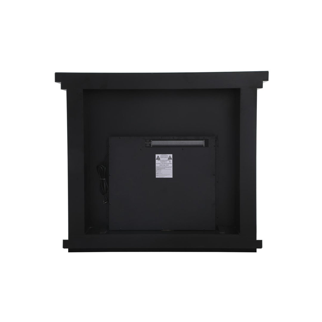 47.5 In. Crystal Mirrored Mantle With Wood Log Insert Fireplace - View 6 - Joshua Marshal