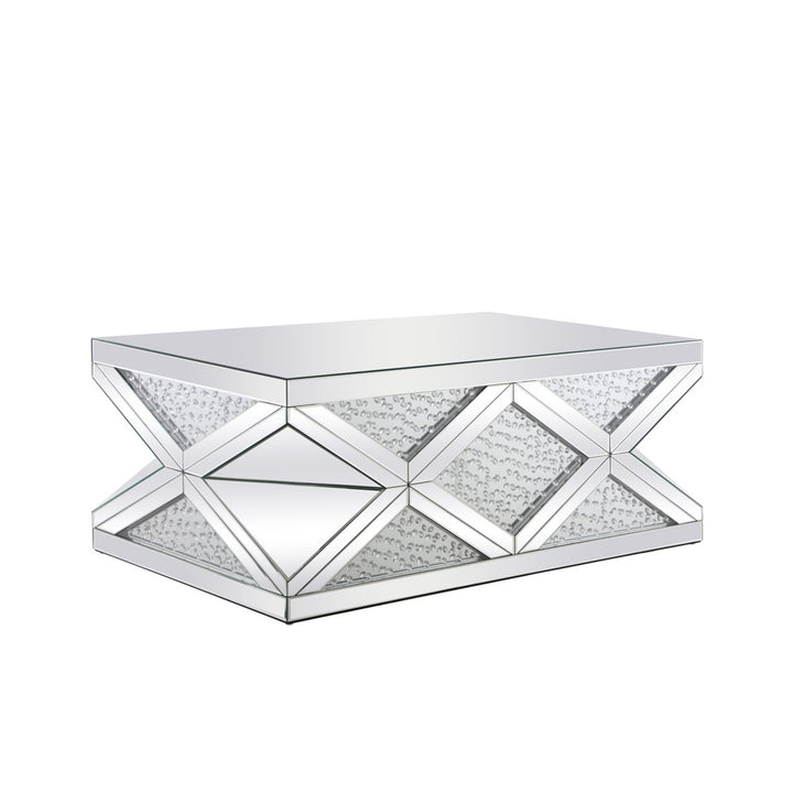 47.5 Inch Rectangle Crystal Coffee Table Clear Royal Cut Crystal - View 3 - Joshua Marshal