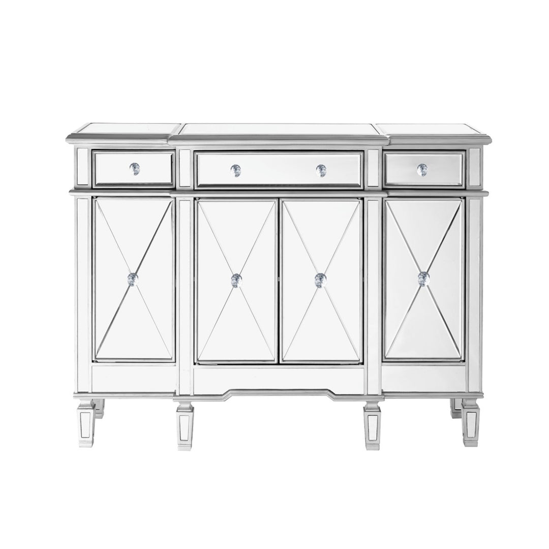 3 Drawer 4 Door Cabinet 48 .In. X 14 In. X 36 In. In Silver Clear - View 3 - Joshua Marshal