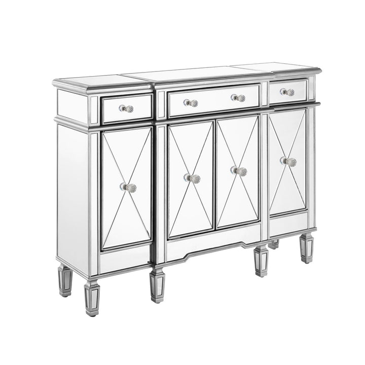 3 Drawer 4 Door Cabinet 48 .In. X 14 In. X 36 In. In Silver Clear - View 4 - Joshua Marshal