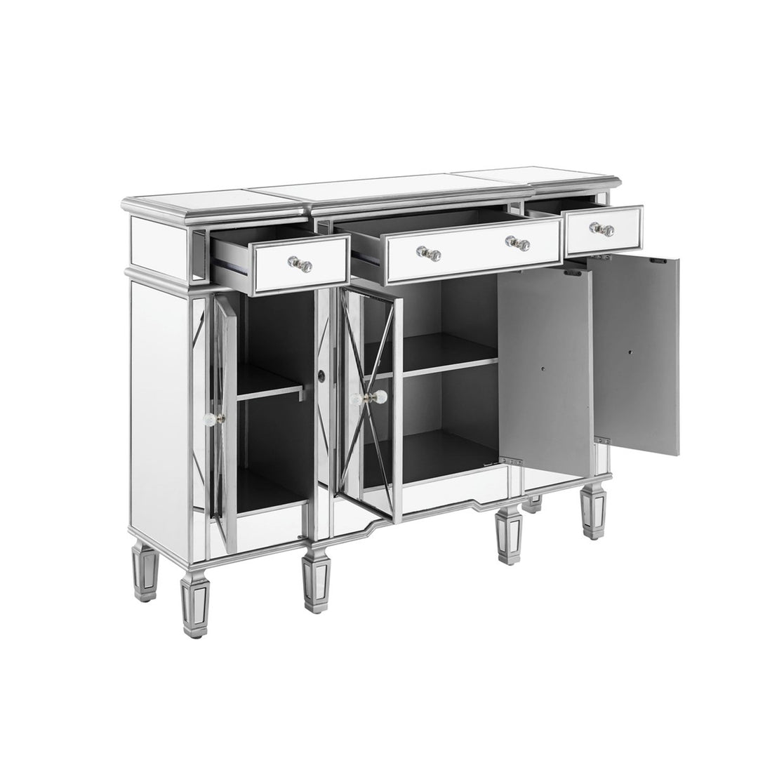 3 Drawer 4 Door Cabinet 48 .In. X 14 In. X 36 In. In Silver Clear - View 5 - Joshua Marshal