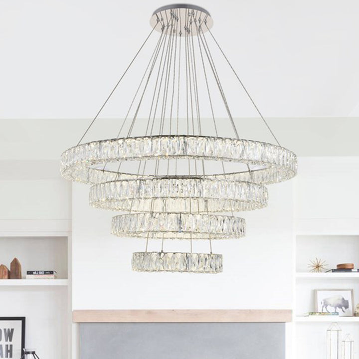 Integrated Led Chip Light Chrome Chandelier Clear Royal Cut Crystal Chrome Finish - LIGHTING by Joshua Marshal