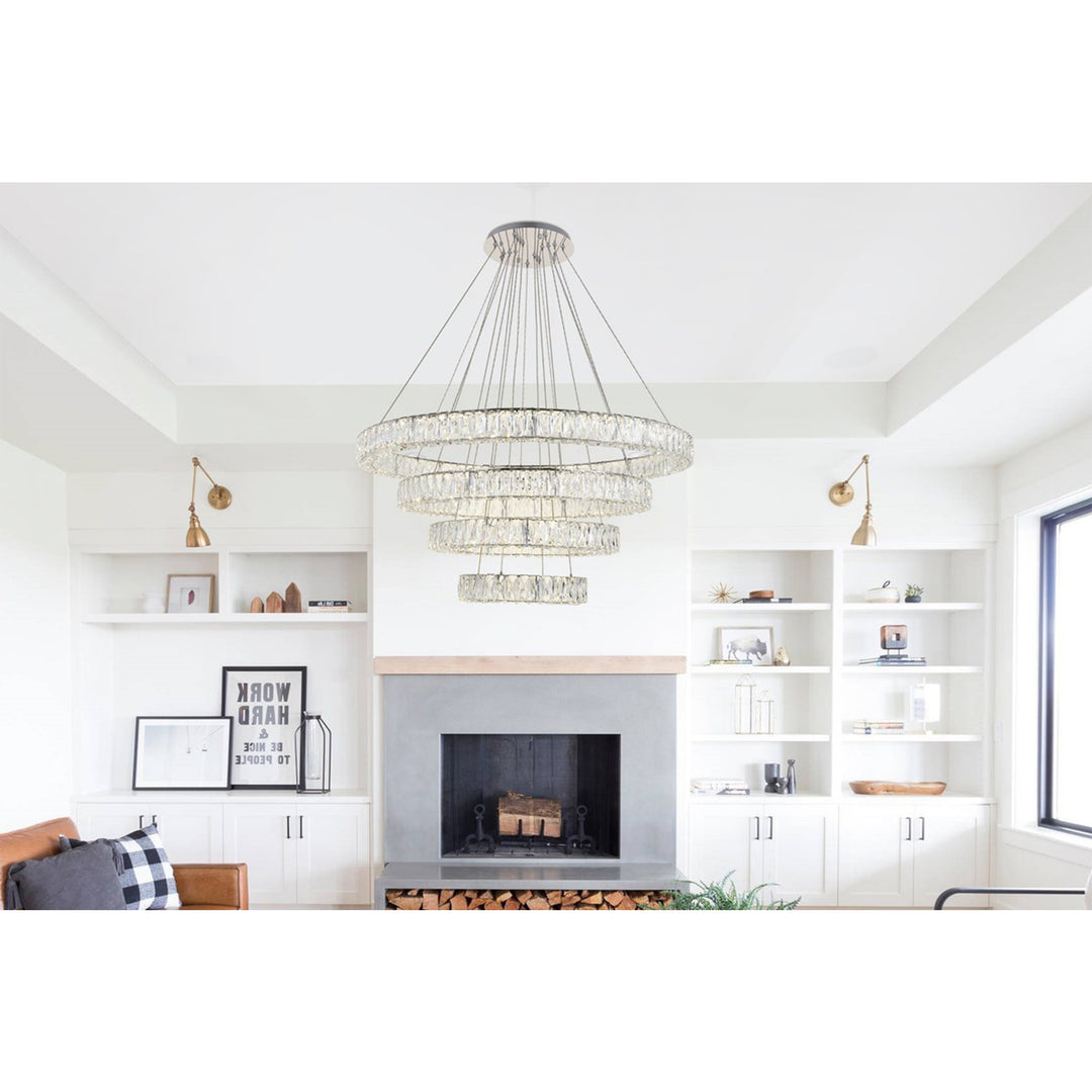 Integrated Led Chip Light Chrome Chandelier Clear Royal Cut Crystal - View 2 - Joshua Marshal