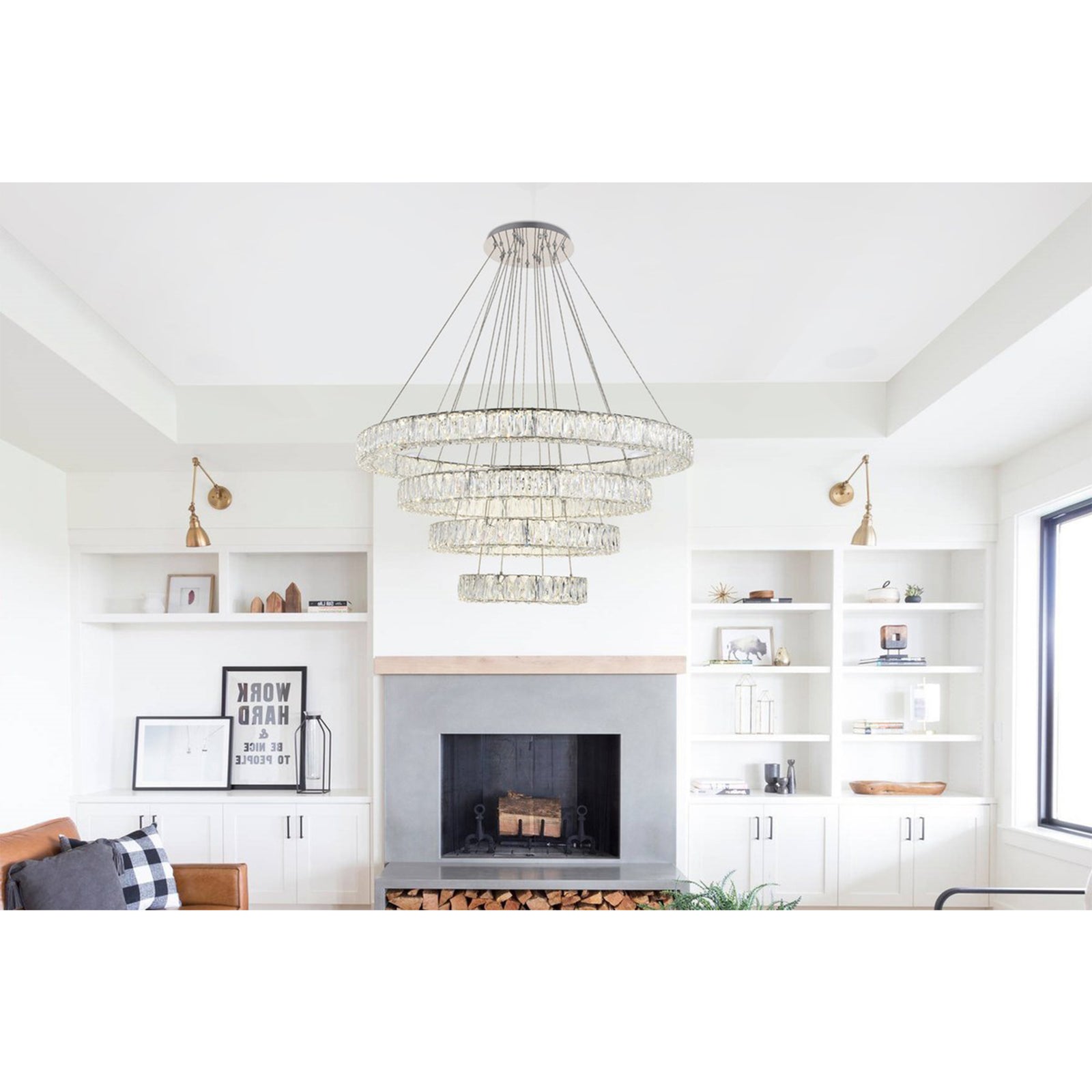 Integrated Led Chip Light Chrome Chandelier Clear Royal Cut Crystal - View 2 - Joshua Marshal