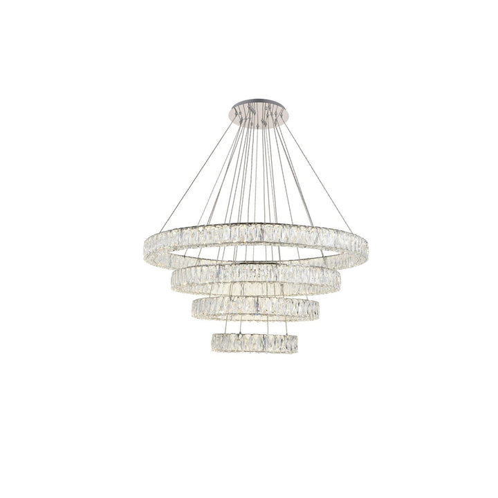 Integrated Led Chip Light Chrome Chandelier Clear Royal Cut Crystal - View 3 - Joshua Marshal