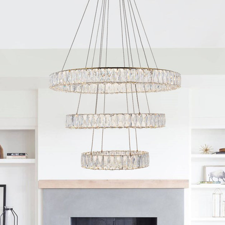 Integrated Led Chip Light Gold Chandelier Clear Royal Cut Crystal Gold Finish - LIGHTING by Joshua Marshal