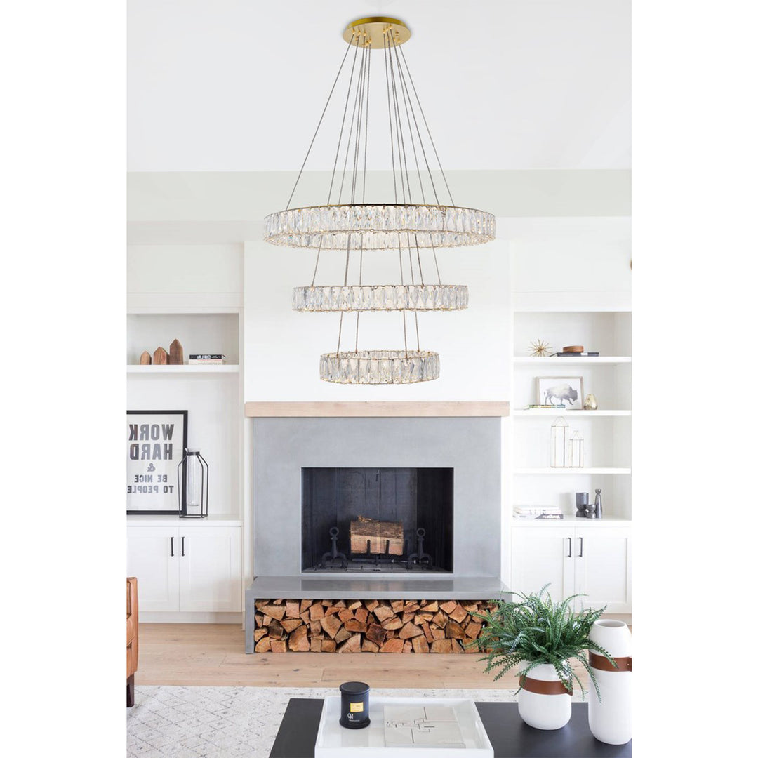 Integrated Led Chip Light Gold Chandelier Clear Royal Cut Crystal - View 2 - Joshua Marshal