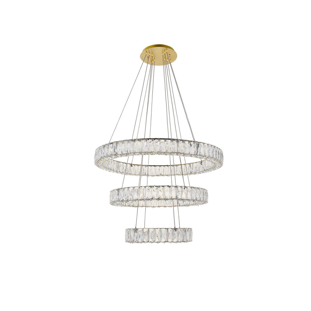 Integrated Led Chip Light Gold Chandelier Clear Royal Cut Crystal - View 3 - Joshua Marshal