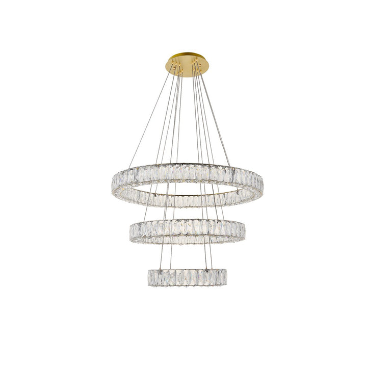Integrated Led Chip Light Gold Chandelier Clear Royal Cut Crystal - View 3 - Joshua Marshal
