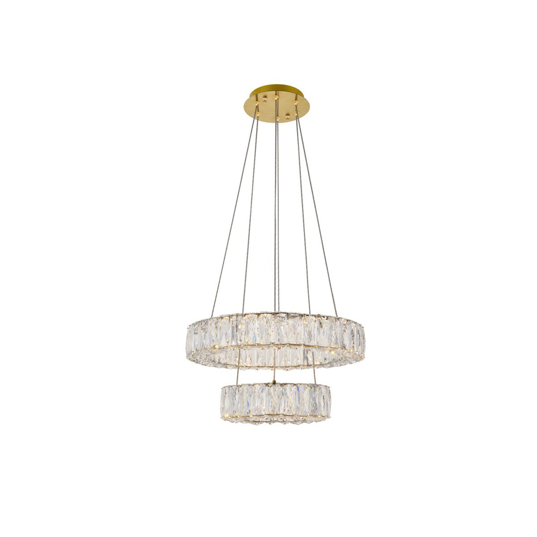 Integrated Led Chip Light Gold Pendant Clear Royal Cut Crystal - View 3 - Joshua Marshal