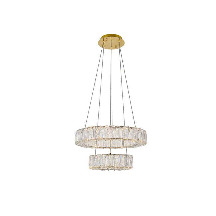 Integrated Led Chip Light Gold Pendant Clear Royal Cut Crystal - View 3 - Joshua Marshal
