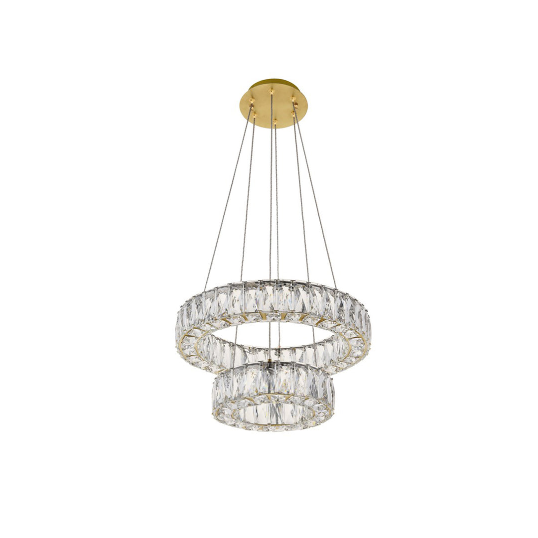 Integrated Led Chip Light Gold Pendant Clear Royal Cut Crystal - View 4 - Joshua Marshal