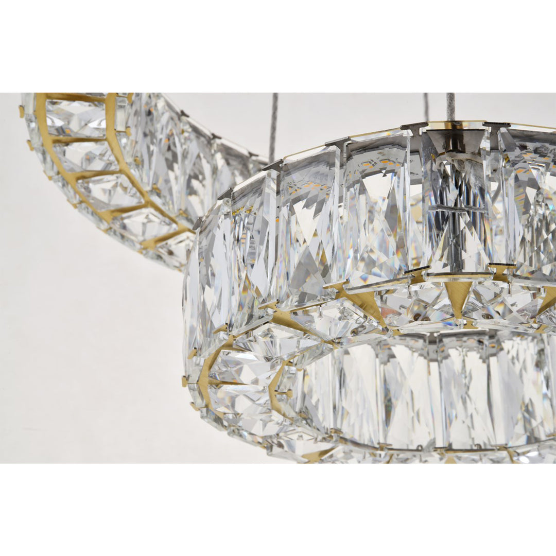 Integrated Led Chip Light Gold Pendant Clear Royal Cut Crystal - View 5 - Joshua Marshal