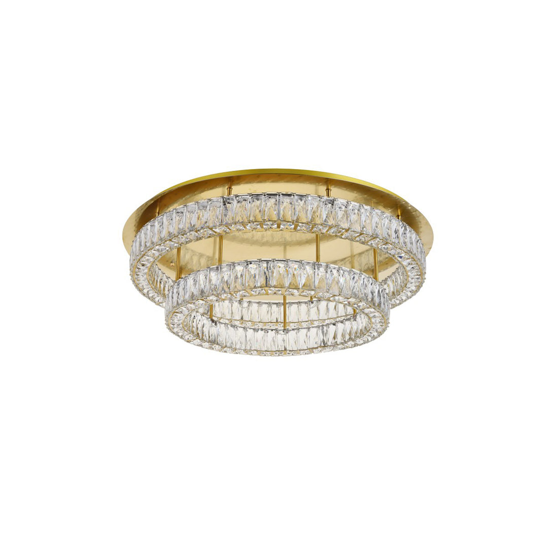 Led Light Gold Flush Mount Clear Royal Cut Crystal - View 4 - Joshua Marshal