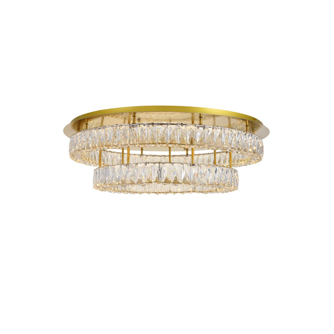Led Light Gold Flush Mount Clear Royal Cut Crystal - View 5 - Joshua Marshal