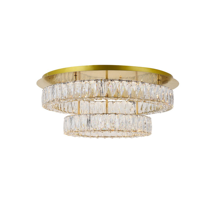 Led Light Gold Flush Mount Clear Royal Cut Crystal - View 3 - Joshua Marshal