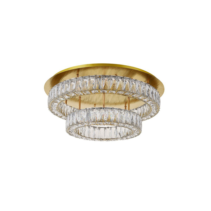 Led Light Gold Flush Mount Clear Royal Cut Crystal - View 4 - Joshua Marshal