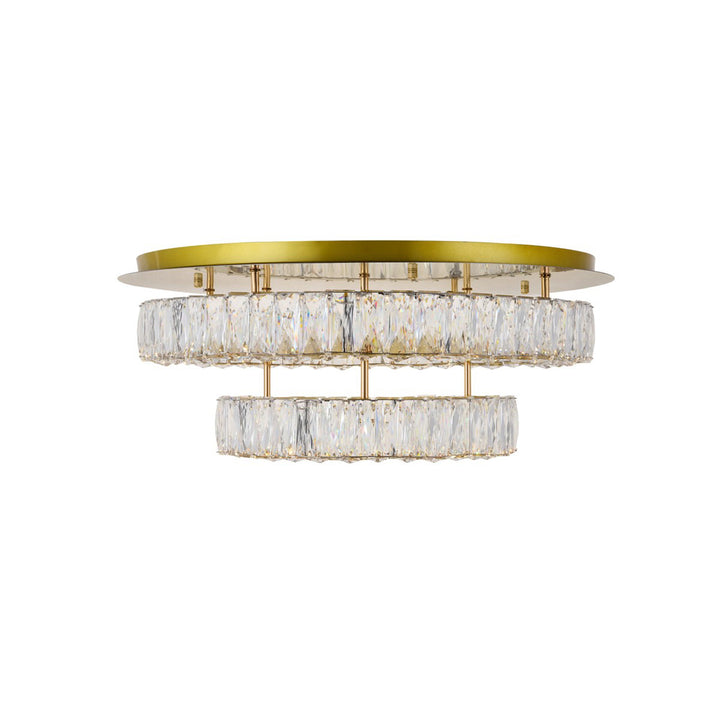 Led Light Gold Flush Mount Clear Royal Cut Crystal - View 5 - Joshua Marshal