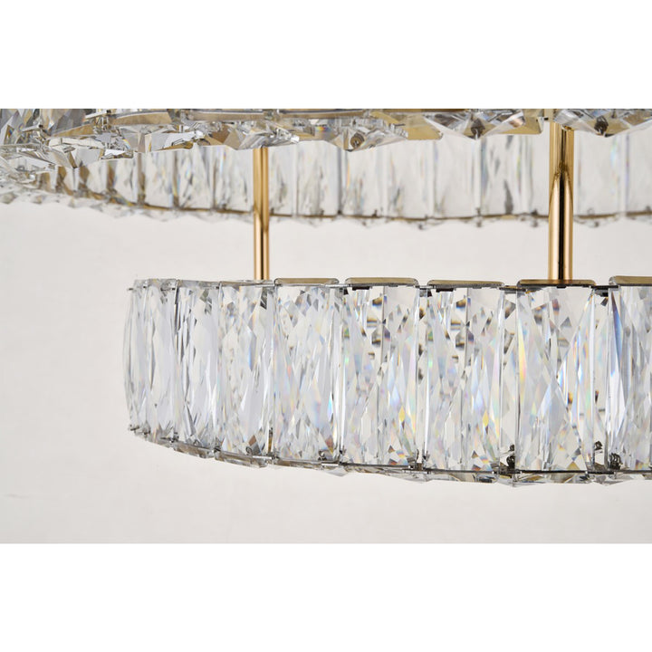 Led Light Gold Flush Mount Clear Royal Cut Crystal - View 6 - Joshua Marshal