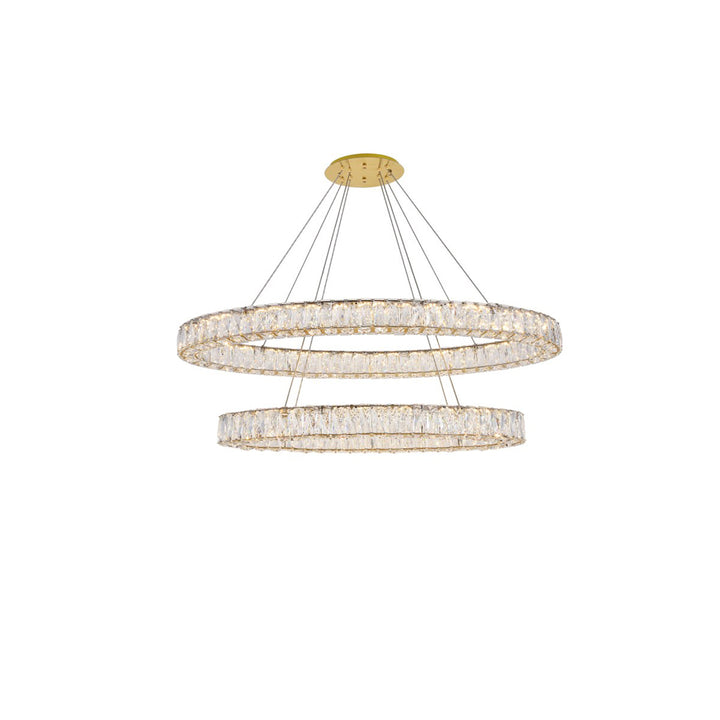 Integrated Led Light Gold Chandelier Clear Royal Cut Crystal - View 3 - Joshua Marshal