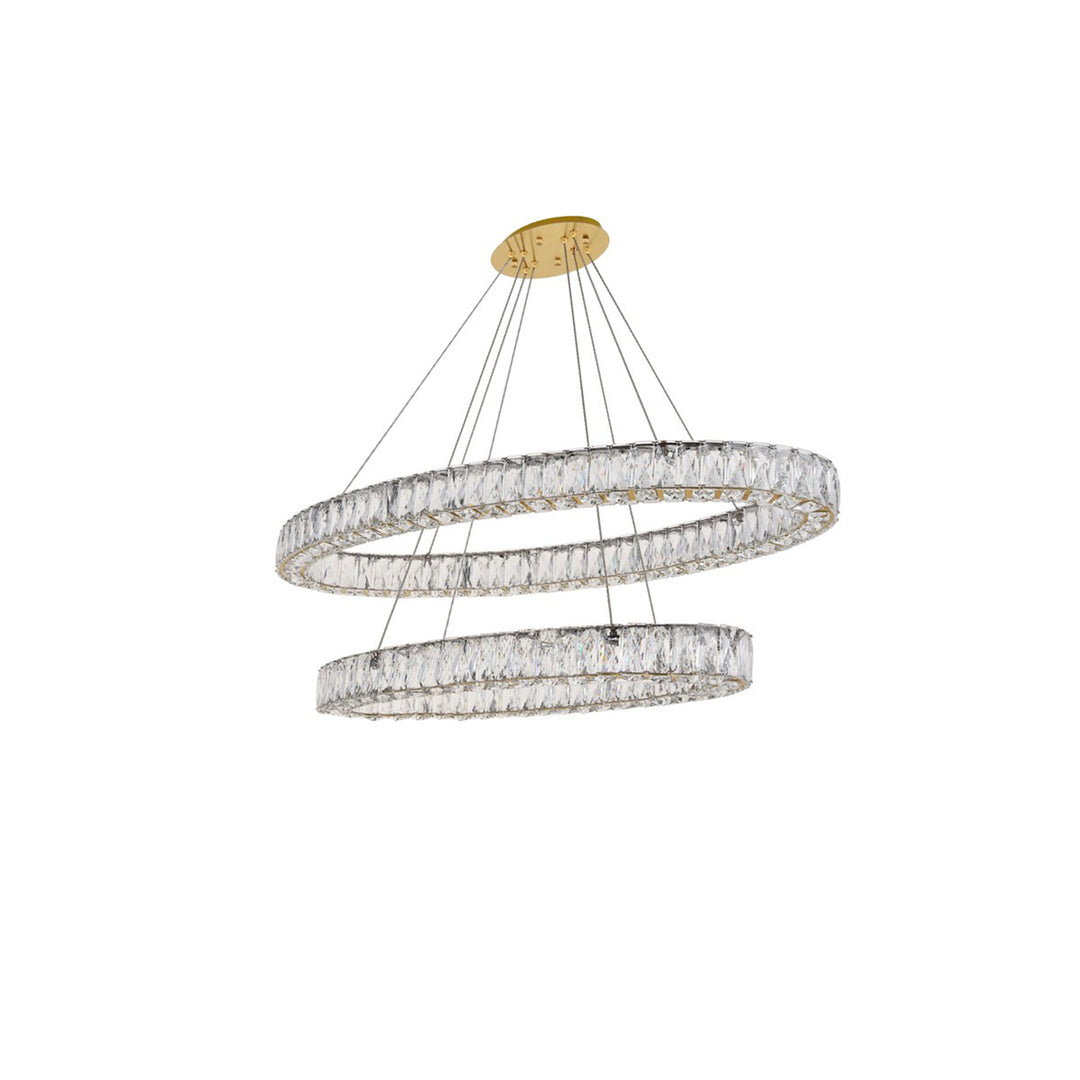 Integrated Led Light Gold Chandelier Clear Royal Cut Crystal - View 4 - Joshua Marshal