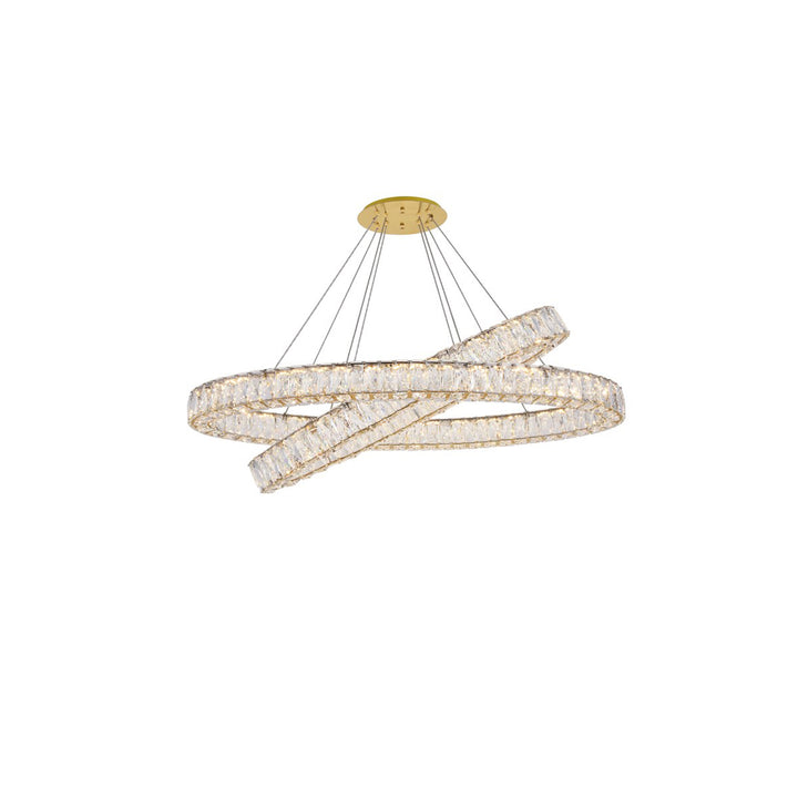 Integrated Led Light Gold Chandelier Clear Royal Cut Crystal - View 5 - Joshua Marshal