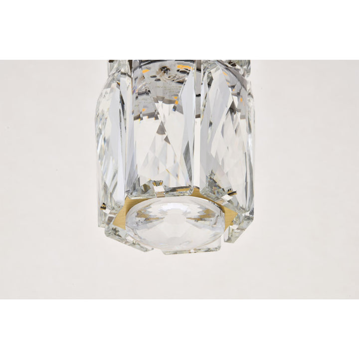 Led Light Gold Pendant Clear Royal Cut Crystal - View 6 - Joshua Marshal