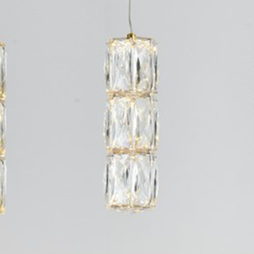 Led Light Gold Pendant Clear Royal Cut Crystal Gold Finish - LIGHTING by Joshua Marshal