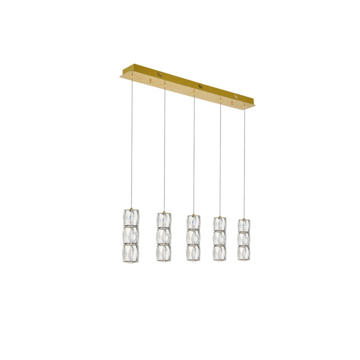 Led Light Gold Pendant Clear Royal Cut Crystal - View 4 - Joshua Marshal