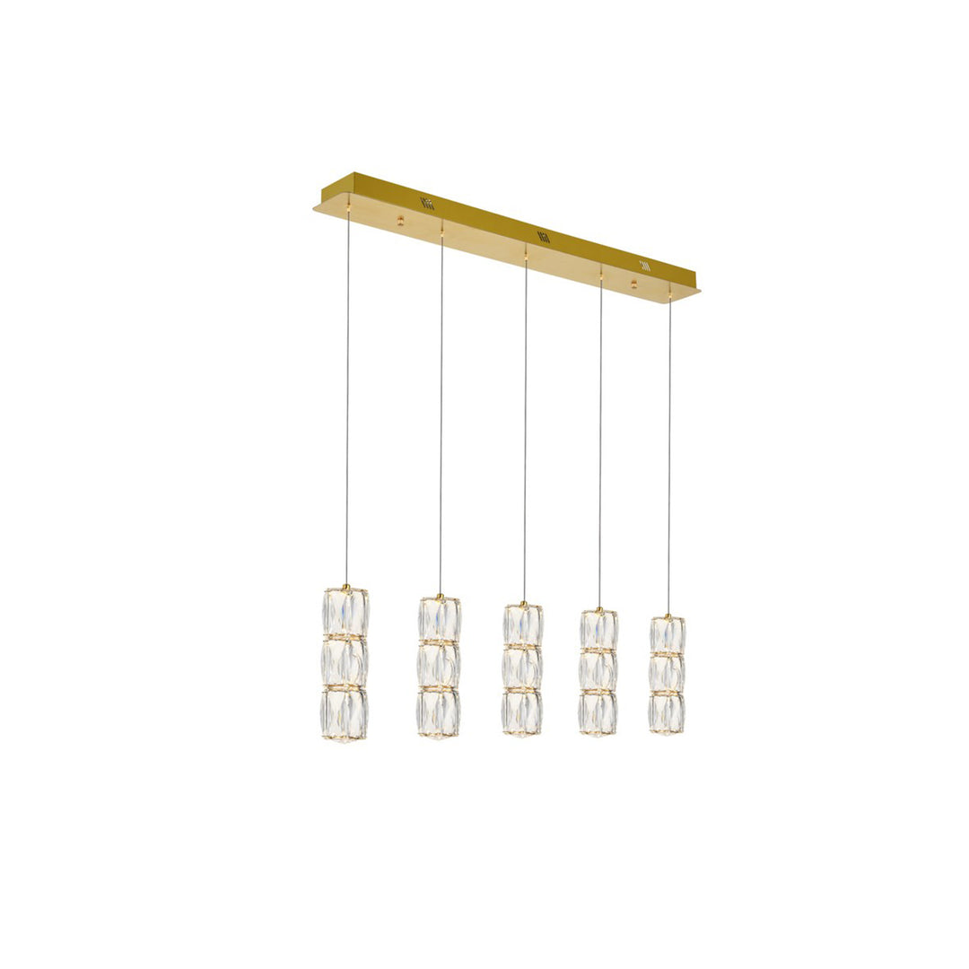 Led Light Gold Pendant Clear Royal Cut Crystal - View 5 - Joshua Marshal