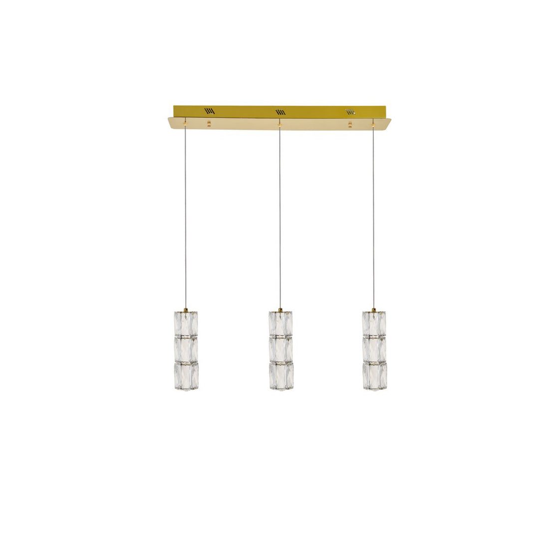 Led Light Gold Pendant Clear Royal Cut Crystal - View 4 - Joshua Marshal