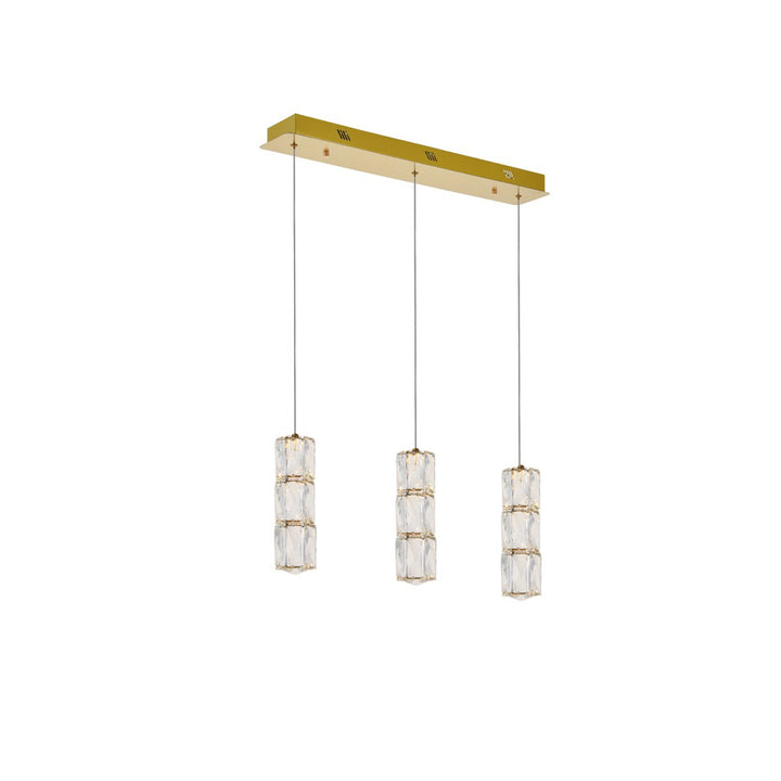 Led Light Gold Pendant Clear Royal Cut Crystal - View 5 - Joshua Marshal