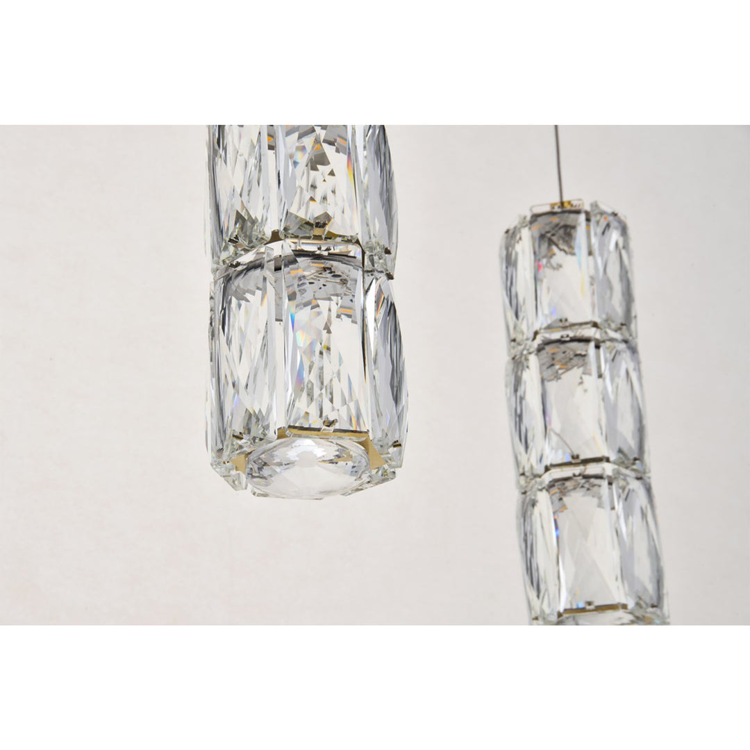 Led Light Gold Pendant Clear Royal Cut Crystal - View 6 - Joshua Marshal