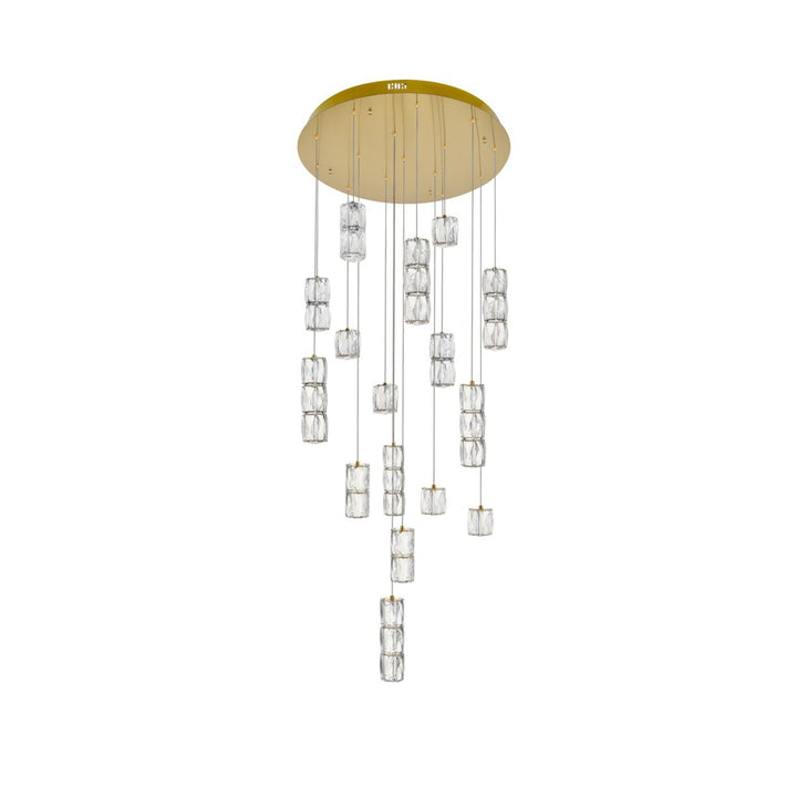 Led Light Gold Pendant Clear Crystal - View 4 - Joshua Marshal