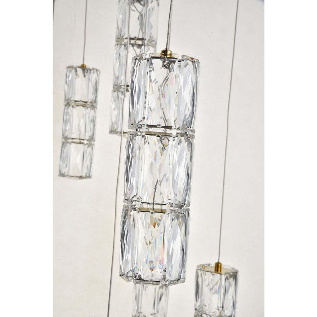 Led Light Gold Pendant Clear Crystal - View 5 - Joshua Marshal