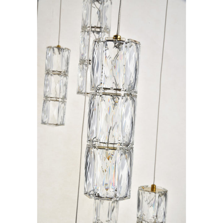Led Light Gold Pendant Clear Crystal - View 5 - Joshua Marshal