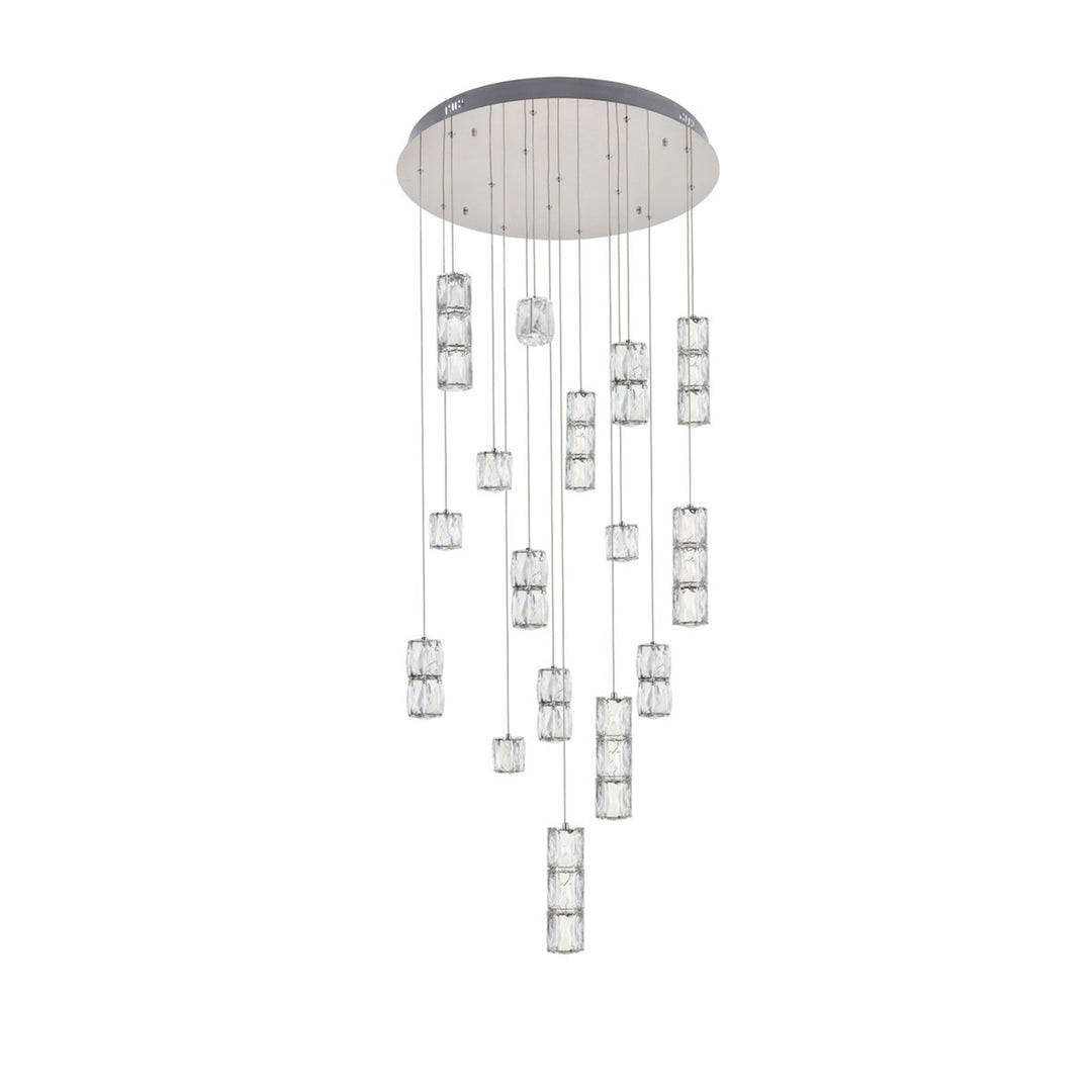 Led Light Chrome Pendant Clear Crystal - View 4 - Joshua Marshal